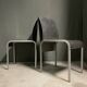 Rare set of 4 Aluminium side chairs 1980's