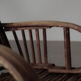 Handcrafted rattan and palm armchair, circa 1950