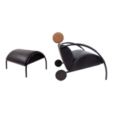 COR Zyklus leather armchair with ottoman by Peter Maly