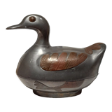 Box duck trinket pewter / brass vintage - 1970/1980