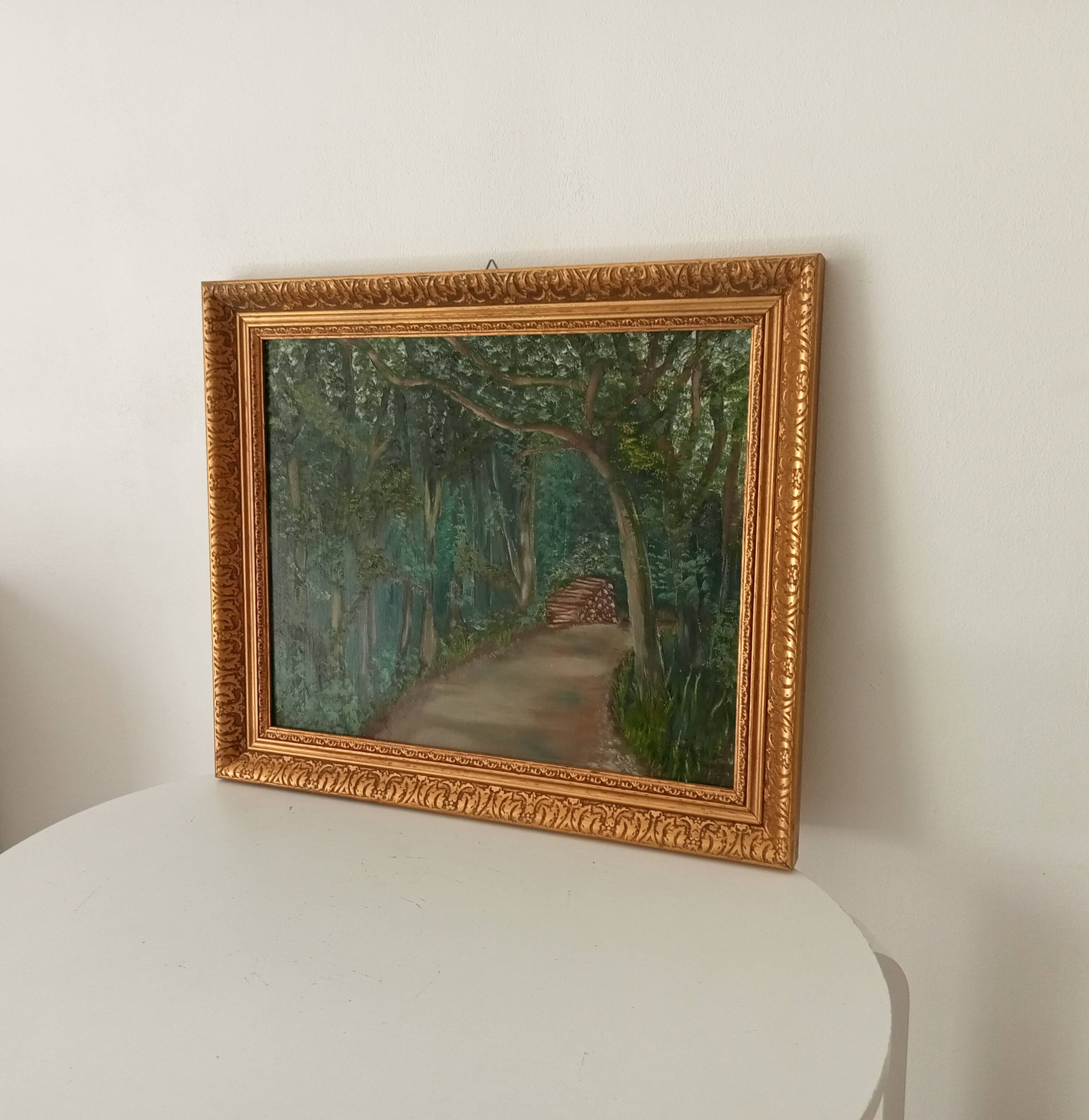 Oil painting by René Férréol Ringenbach "Chailluz Forest"