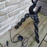 Floor lamp "chain" brutalist steel