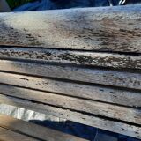 Public bench in wooden slat and cast iron