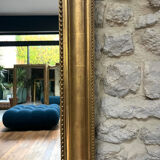Antique mirror 150/116.5cm Louis-Philippe with pearl gold leaf.