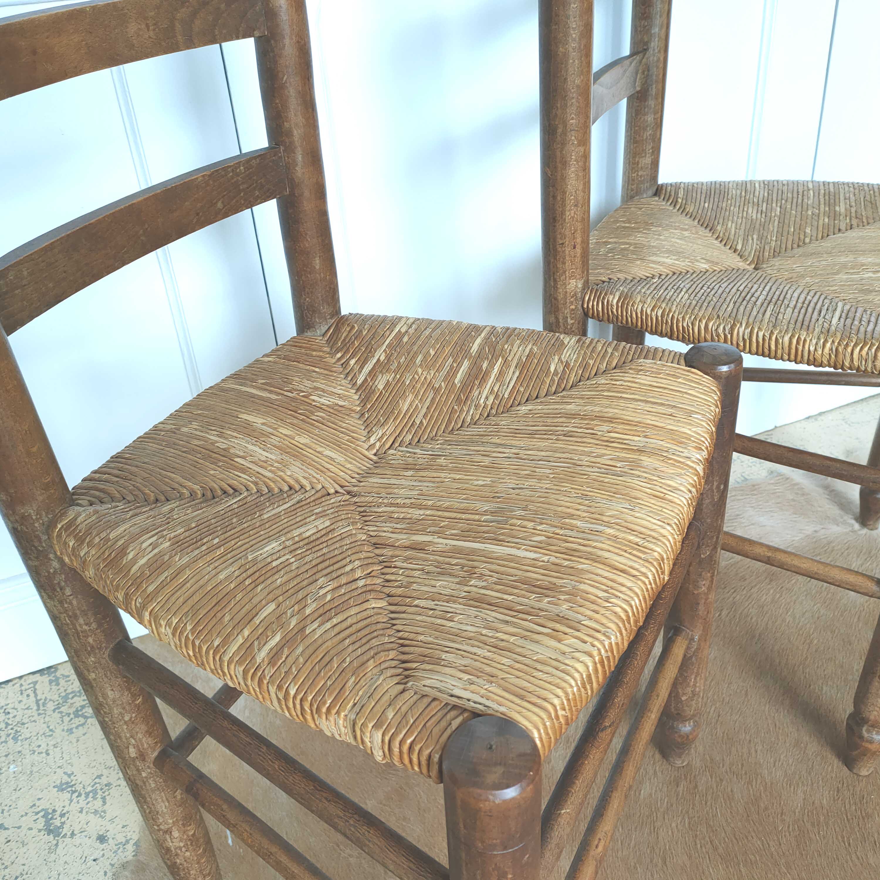Set of four mulched vintage chairs