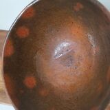 Vintage bowl, old enameled ceramic, wood fired