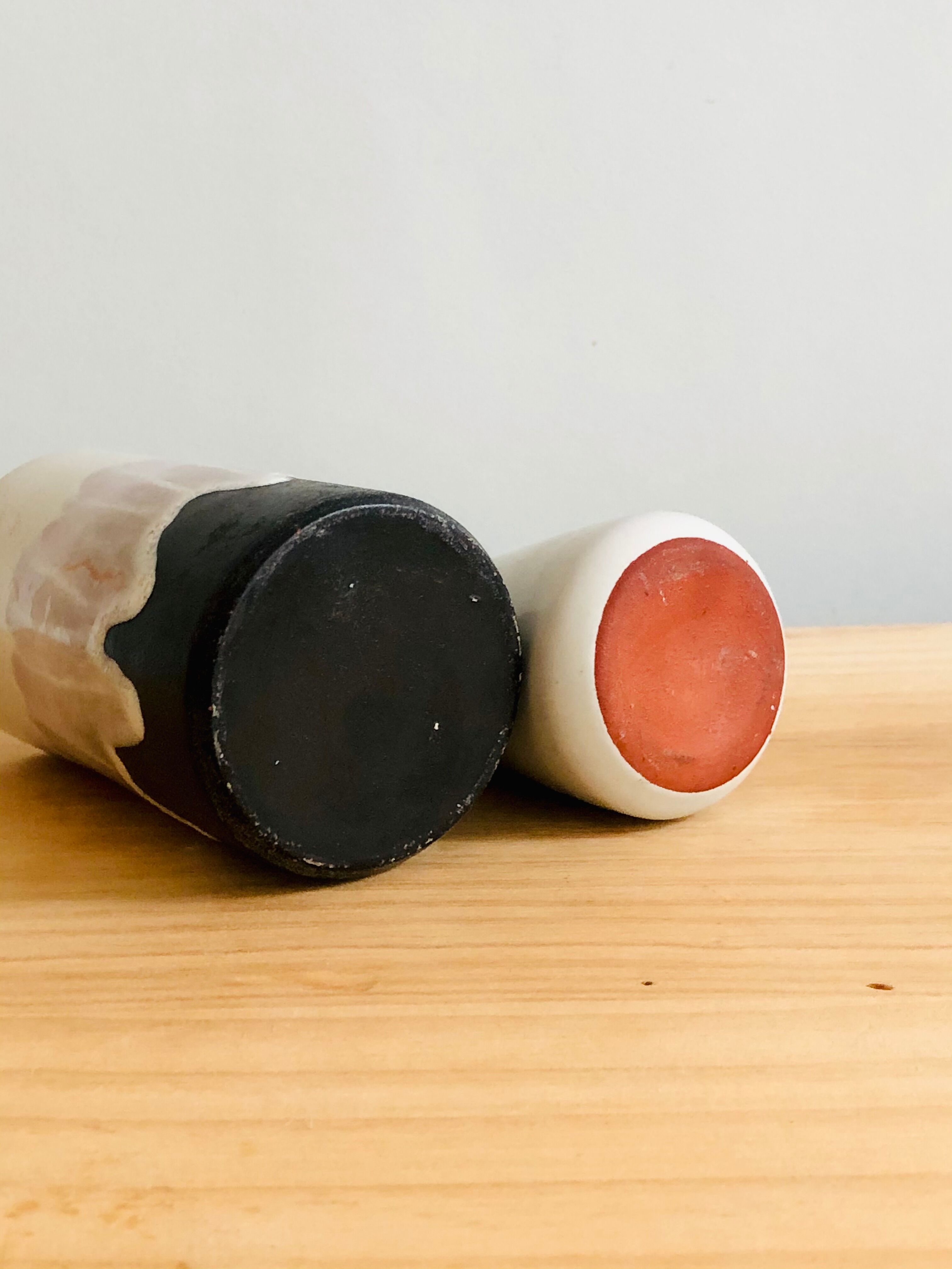 Duo of small ceramic vases