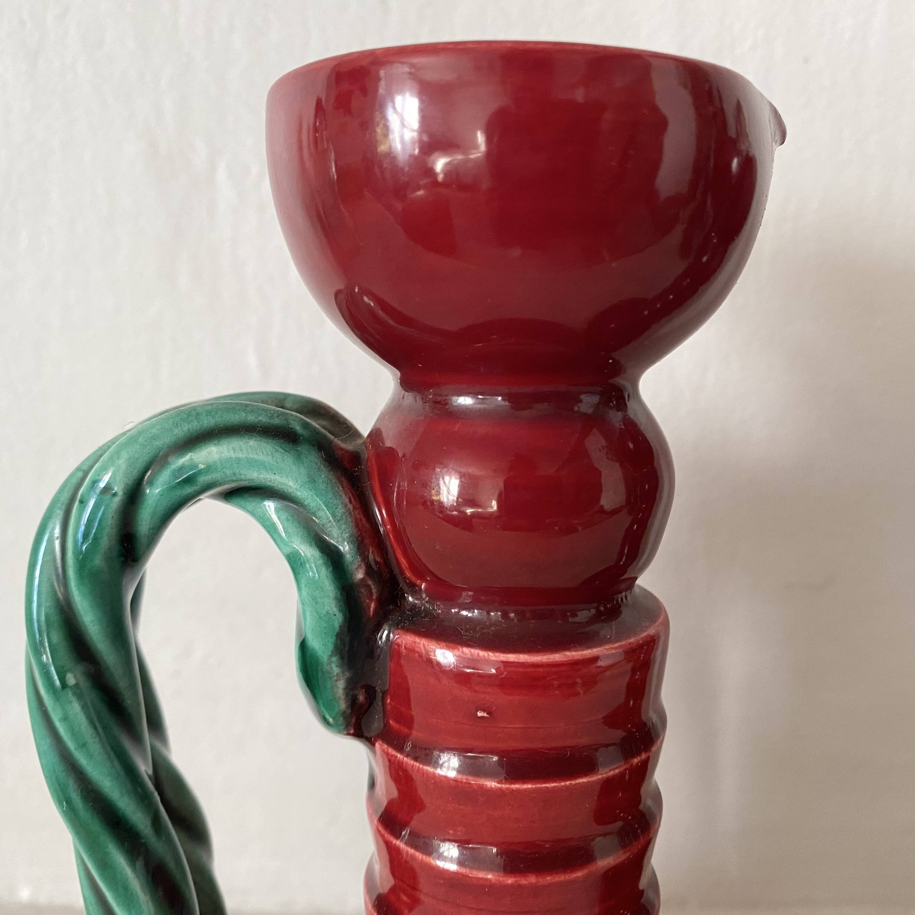 1950s earthenware candlesticks