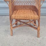 Children's chair in rattan and wicker