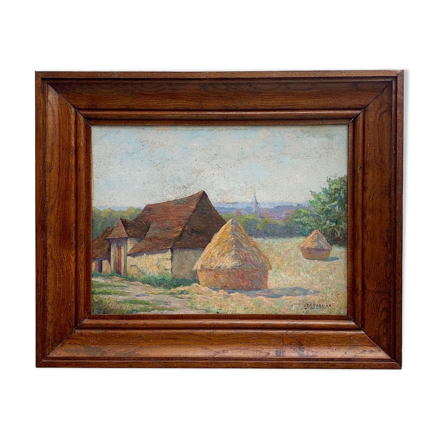 Oil painting signed Desvouas, 1900