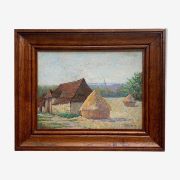 Peinture à l’huile signée Desvouas, 1900