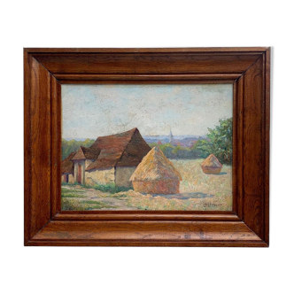 Peinture à l’huile signée Desvouas, 1900