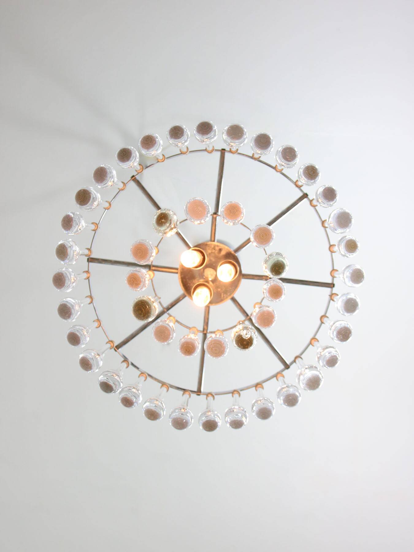 Mid-Century Italian Crystal Teardrop Chandelier, 1960s