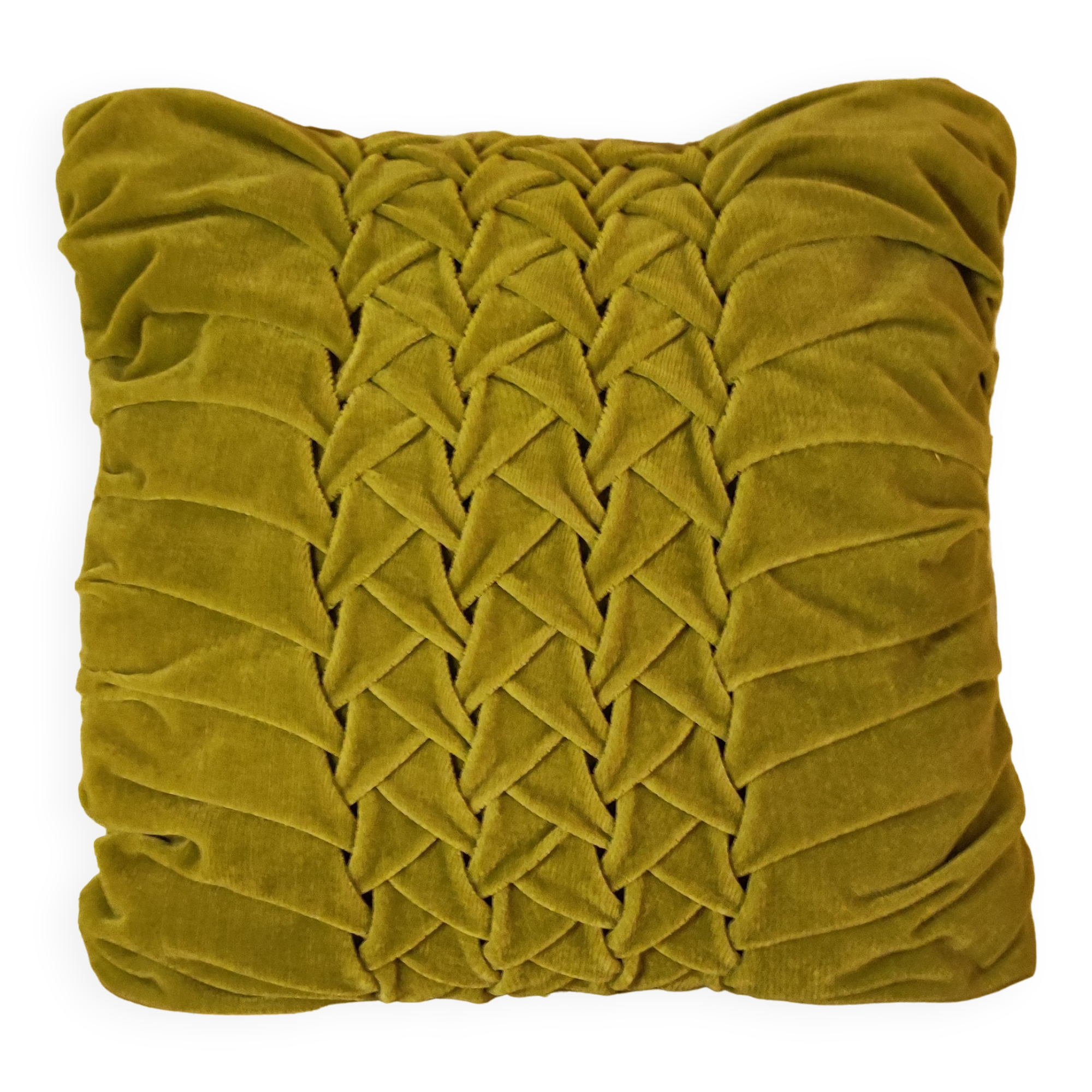 Moss green velvet cushion