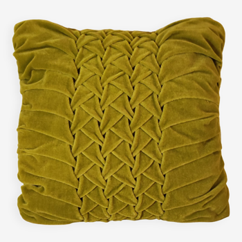 Moss green velvet cushion