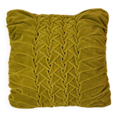 Coussin en velours vert mousse
