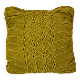 Moss green velvet cushion