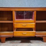 Low buffet in carved oak, Art Deco style, circa 1930.