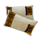 Pair of vintage retro wool knitted cushions
