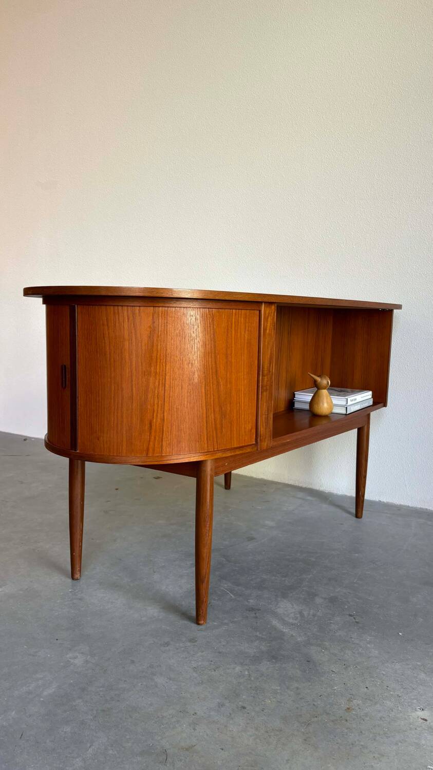 Vintage desk tambour teak
