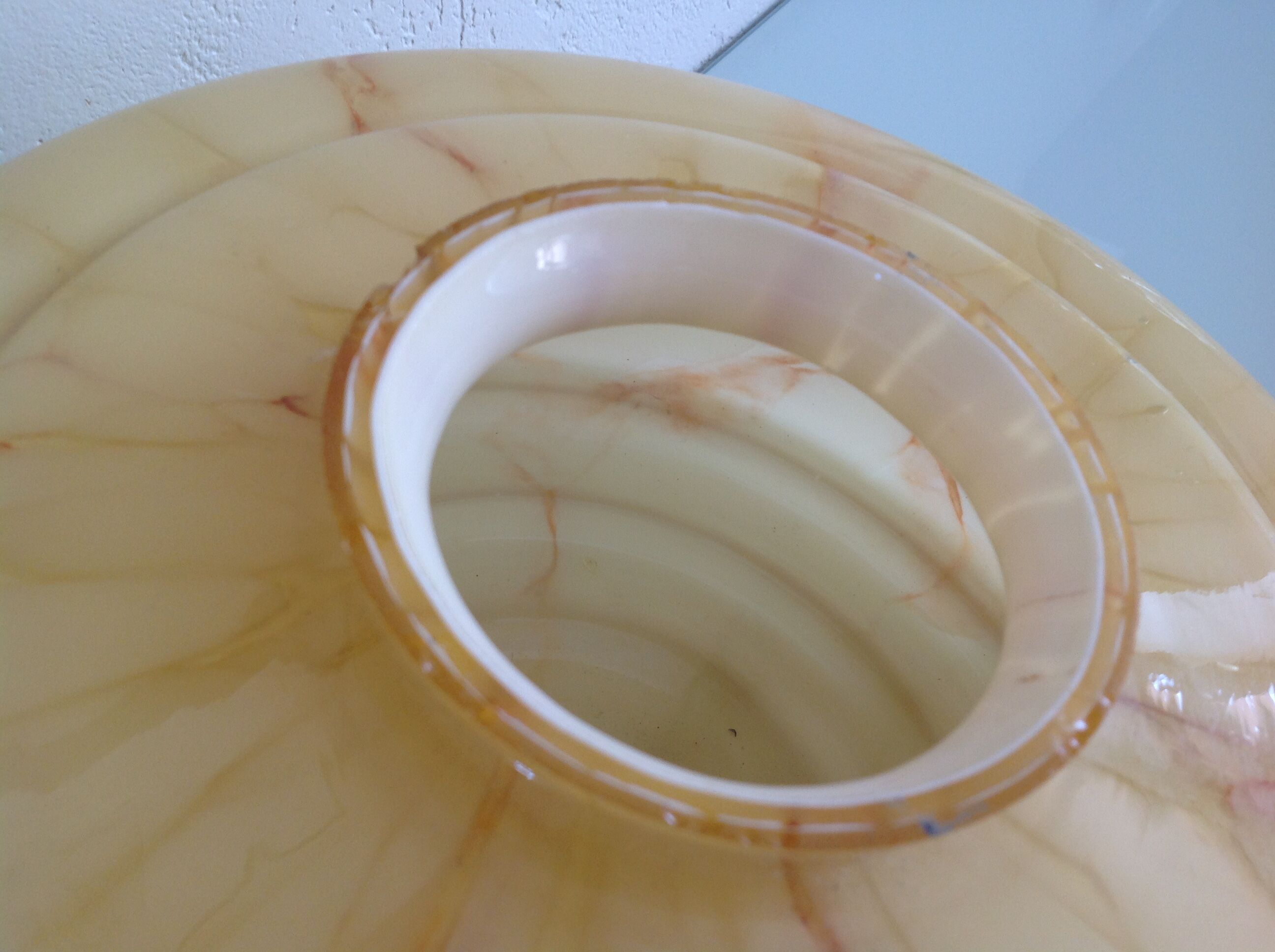 Vintage marbled glass globe ceiling light 50s 60s