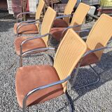 6 chairs in chrome metal effezeta Italy 70s