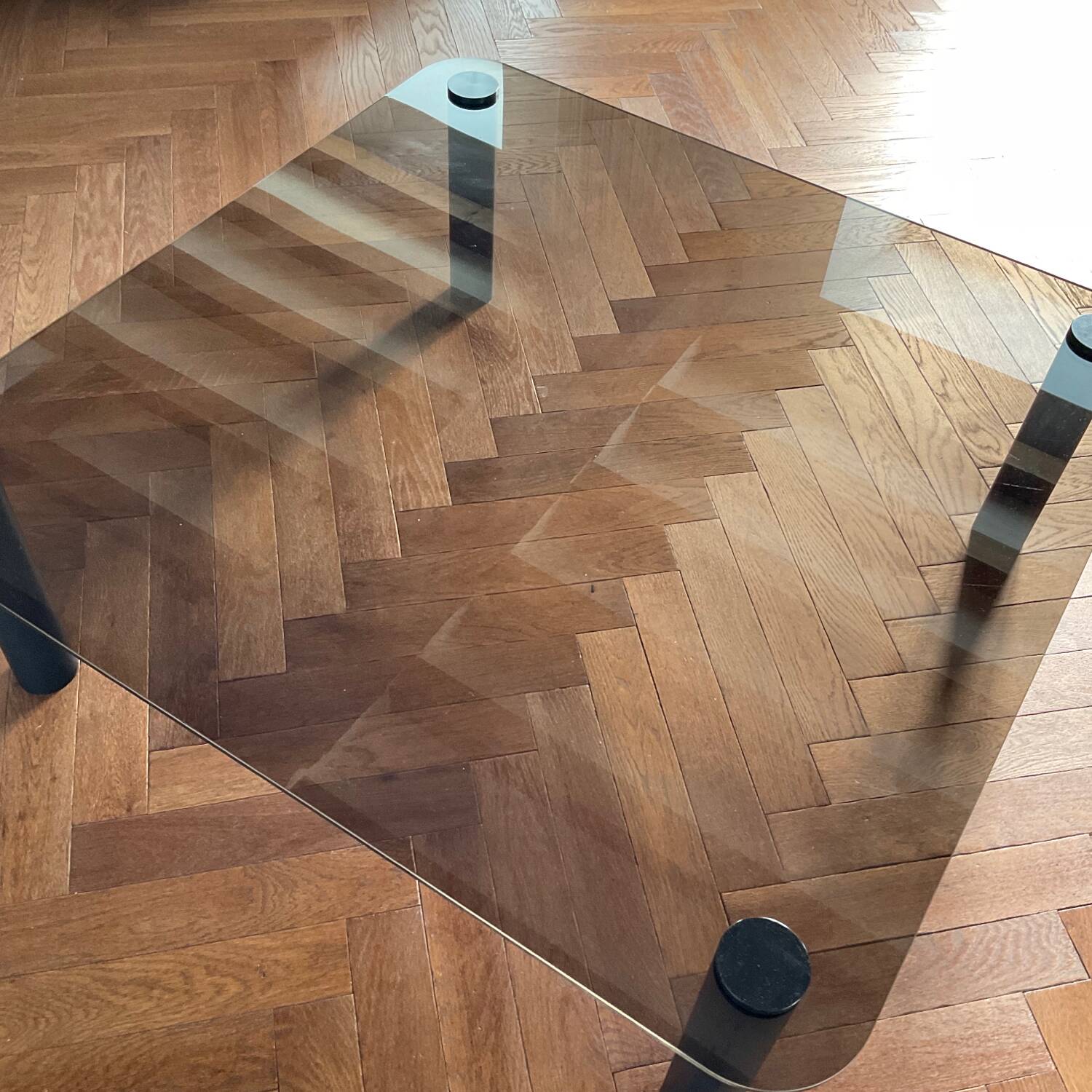 Habitat vintage smoked glass coffee table