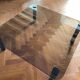 Habitat vintage smoked glass coffee table