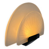 Vintage wall lamp "Diva" Ezio Didone for Arteluce, sandblasted glass and black metal, Italy 1970