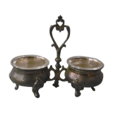 Silver metal table salters - boulenger paris hallmark