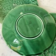 Trio of dessert plates gien model leaves in slip 50s