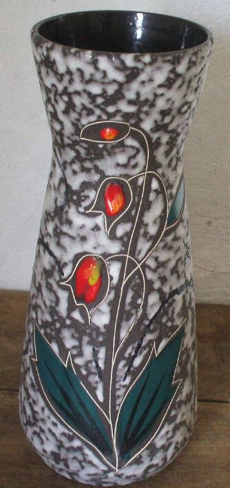 Vase ceramic west germany, floral decoration