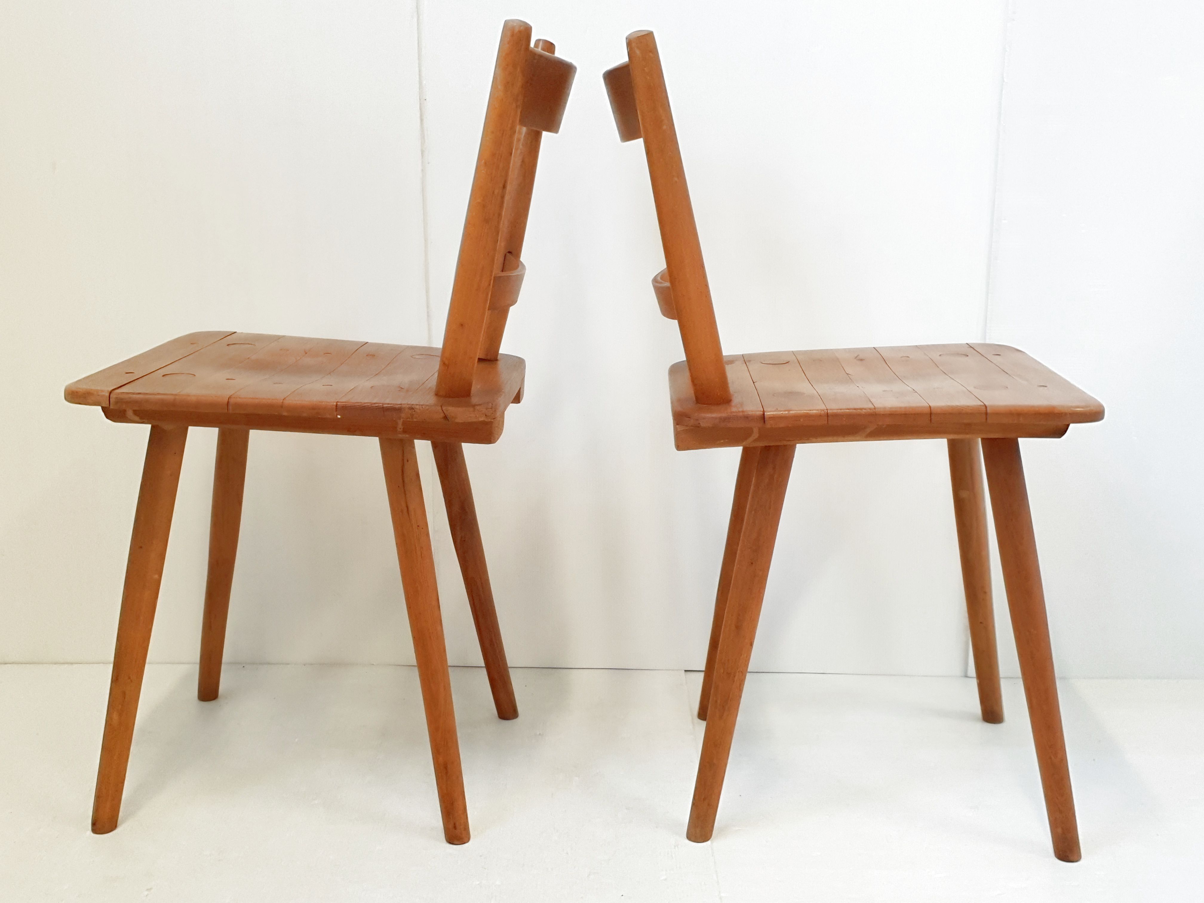 Suite de 3 chaises de Adolf Schneck 1940 vintage