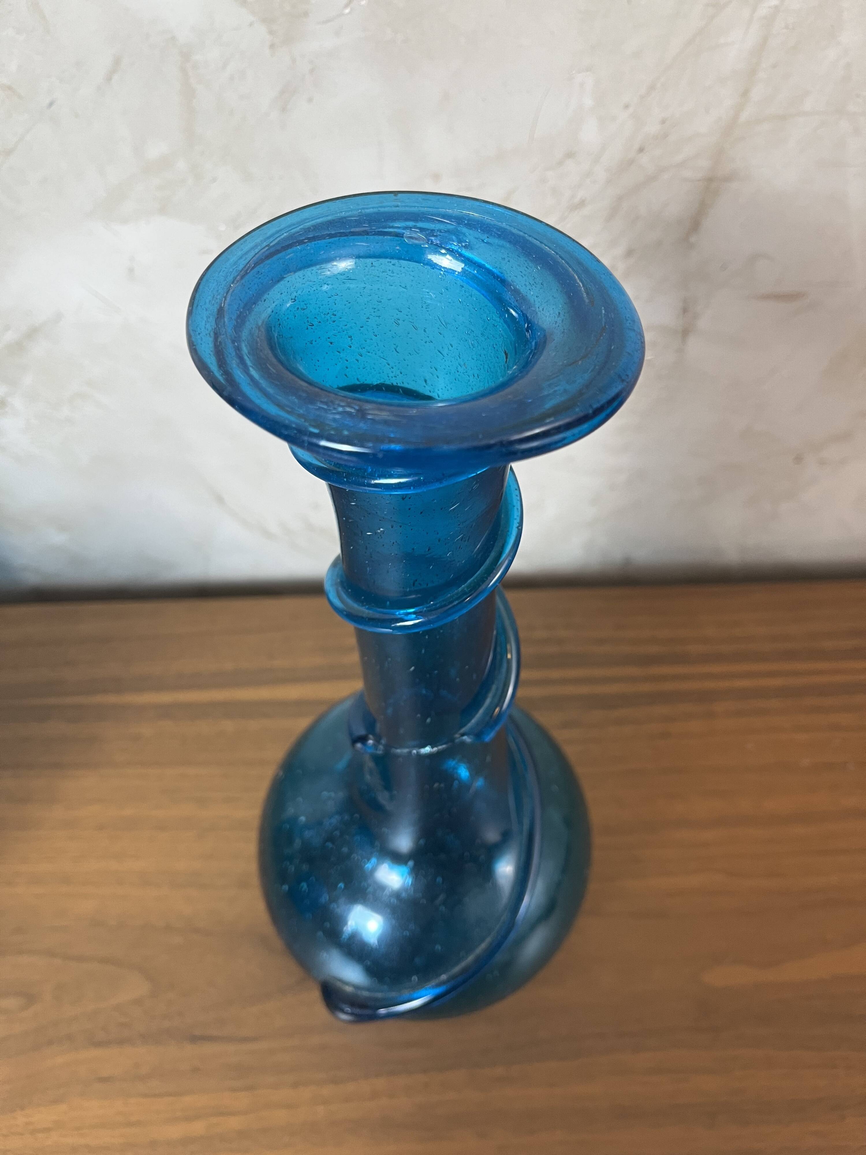 Blue spiral vase