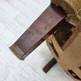 1950s, Danish relax chair, green furniture wool, ash wood.