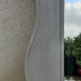 Antique Louis XV style mirror in solid oak with grey patina, 131cm.