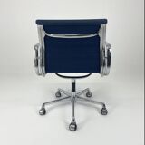 Blue fabric office chair, ICF - Charles Eames, Ray Eames - EA108 aluminum group