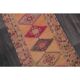 Vintage Turkish Hand-Knotted Wool Cotton Orange Runner Rug 85x344