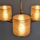 Three-light chandelier in mother-of-pearl and brass, Maison Arlus, France, circa 1950.