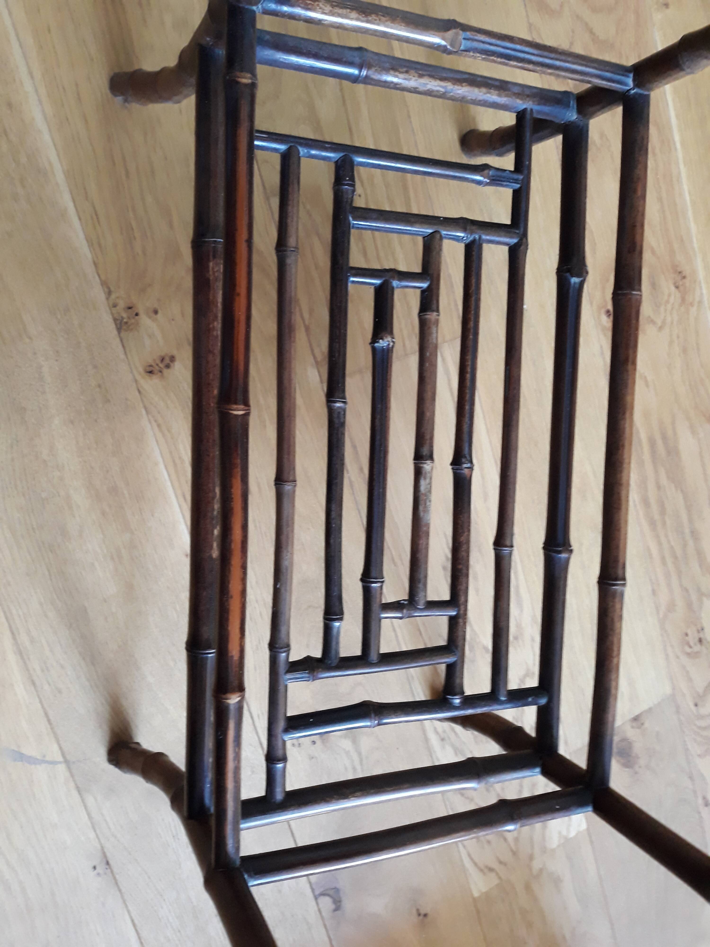 Bamboo and ceramic console Perret and Vibert