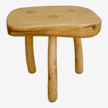 Solid wood tripod stool, 70s