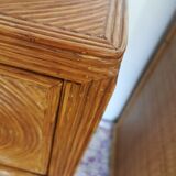 Commode en rotin année 70