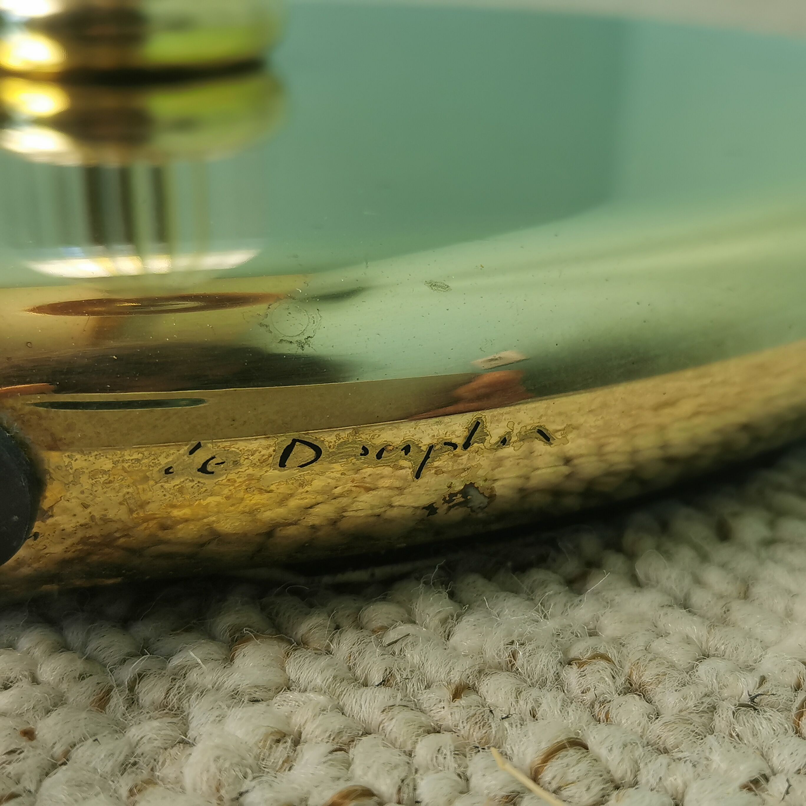 Brass and glass floor lamp