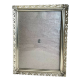 Cadre métal vintage argent coloré 26,5 cm x 20 cm verre convexe