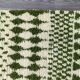 Handmade pure wool rug, green and white, size 140 x 260 cm