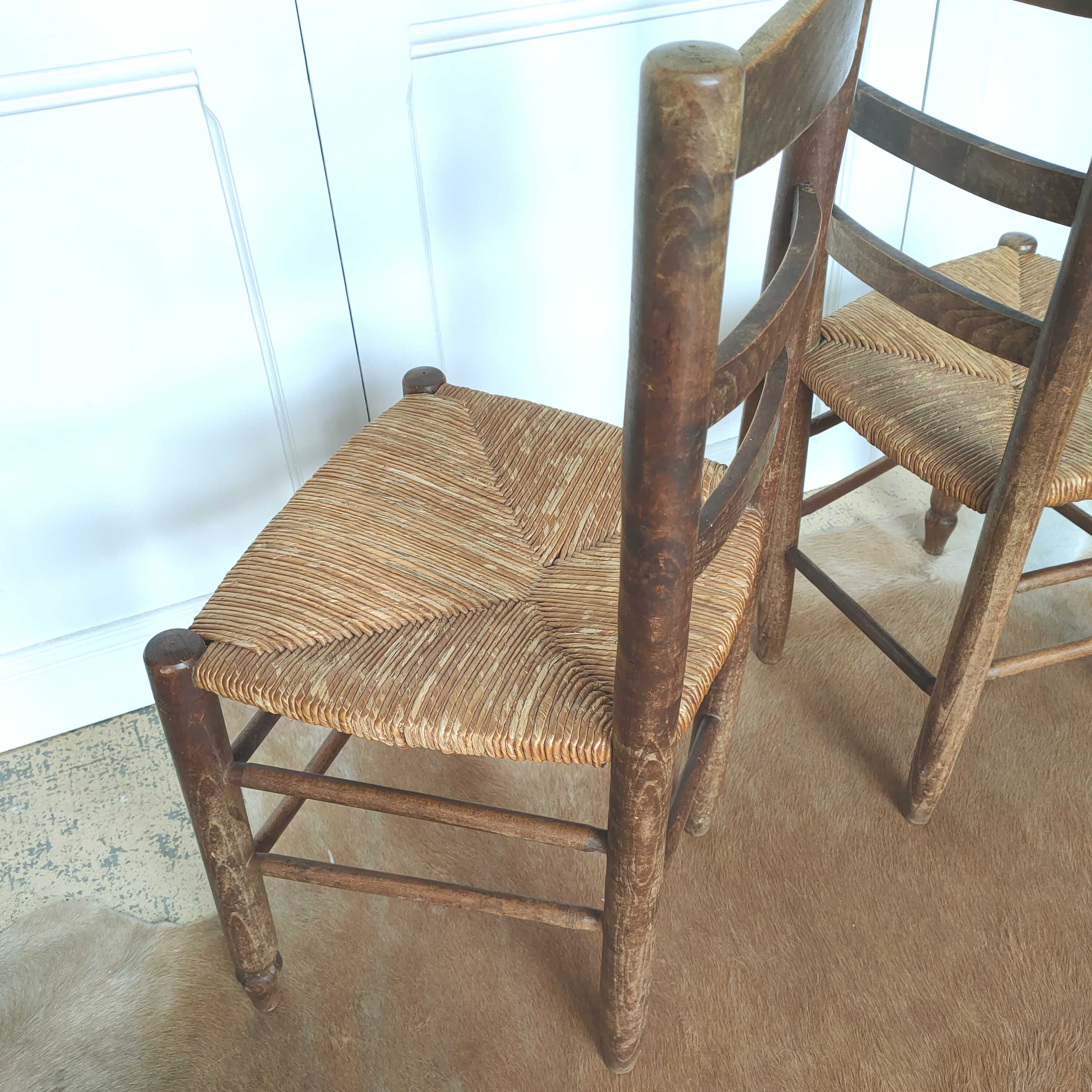 Set of four mulched vintage chairs