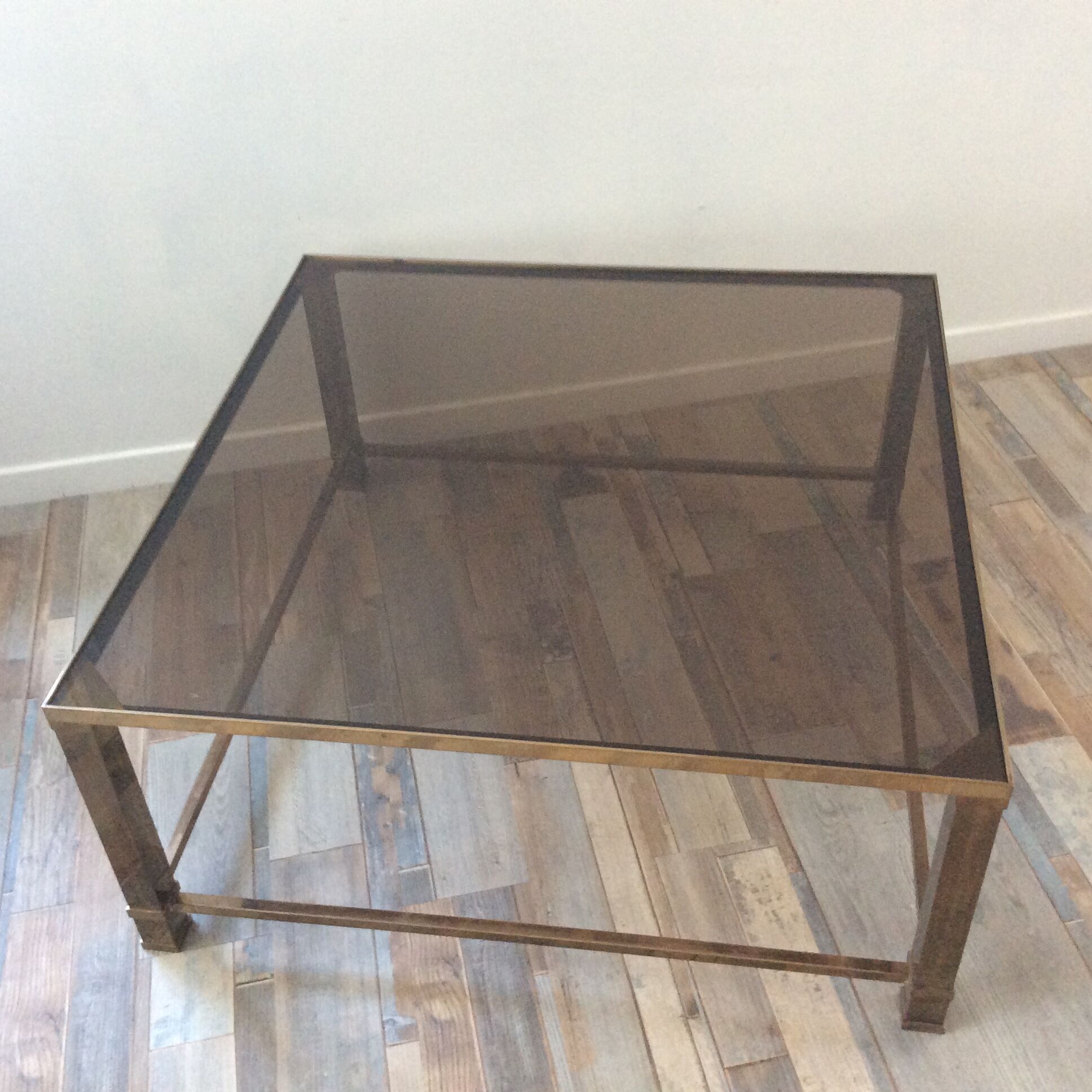 Belgo Chrome coffee table in vintage 70s brass