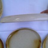 6 honey sandstone plates speckled
