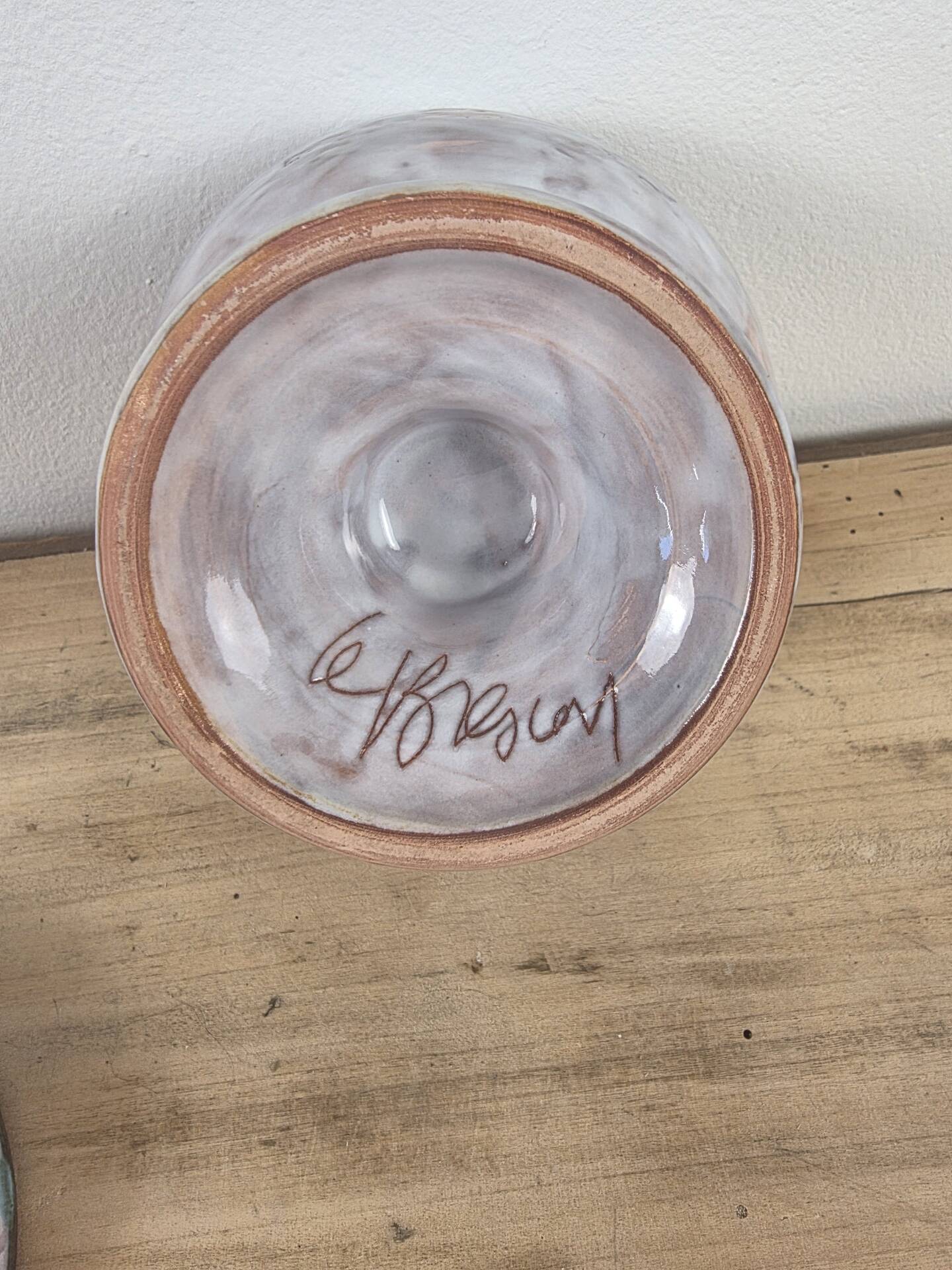 Cup on a stand and frying pan manufacture Le Brescon (Vallauris)