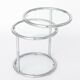 Table d'appoint vintage en chrome et verre, Allemagne années 1970, style mid-century moderne ronde.